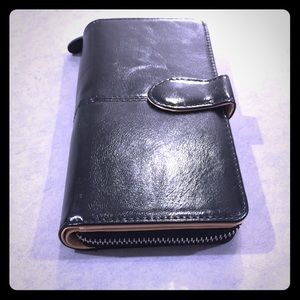 NEW Black Organizer & Wallet With Snap And Zipper
